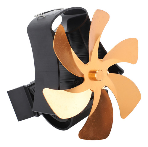 Ventilador Dorado Para Chimenea, 6 Aspas, Magnético, Montaje