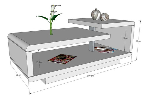 Imagen 2 de 5 de Mesa De Centro Ref: Ravel 2.0 Madera Natural Y Blanco