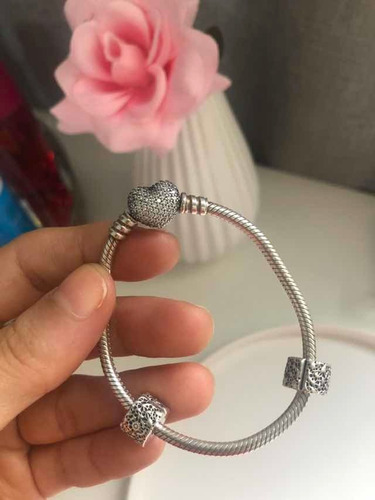 Pulseira Pandora + Par De Clips (original - Prata)