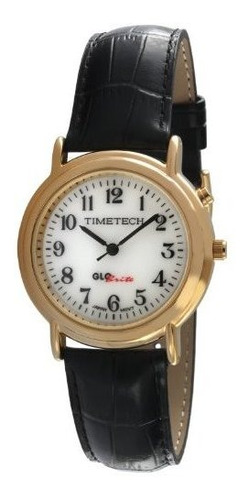 Reloj Casual De Metal Y Cuero De Cuarzo,  Timetech 14k Chapa