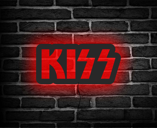 Cuadro Retroiluminado Led Bandas Música Kiss