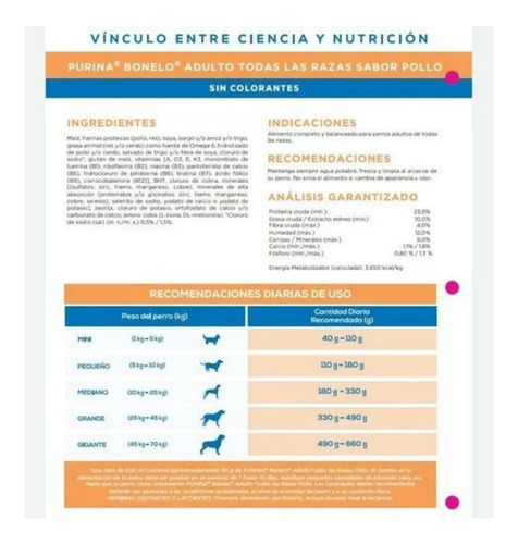 Imagen 3 de 3 de Alimento Purina Bonelo Pollo Para Perro 20kg