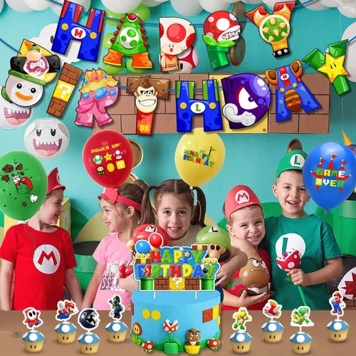 Kit De Globos Y Decoración De Super Mario Bros