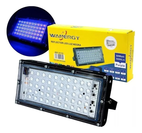 Reflector Led Uv Luz Negra 50w Ip65 127v Fosforescente