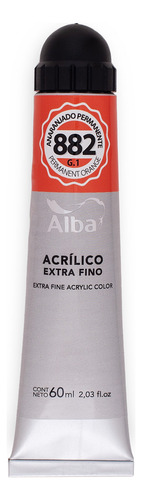 Acrilico Profesional Alba Pomo 60ml Anaranjado Permanente 882
