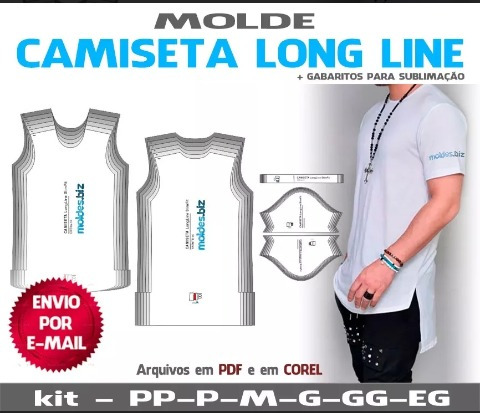 Molde Camiseta Long Line Do Pp Ao Extg Corel E Pdf Por Email