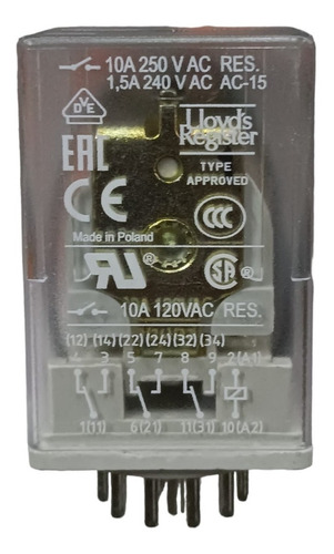 Relay Relé Encapsulado Abb 110 Vac, 11 Pines, 10 A 250v