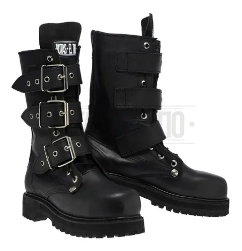 Botas Goticas Metaleras Punk 900xl Piel Casco Envío