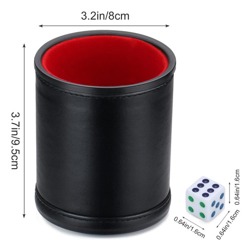 Delta-shop Taza De Dados Forrada, 6 Dados Silenciosos Yahtze