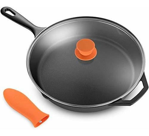 Legend Cast Iron Skillet With Lid | Large 12 Frying Pan Wi