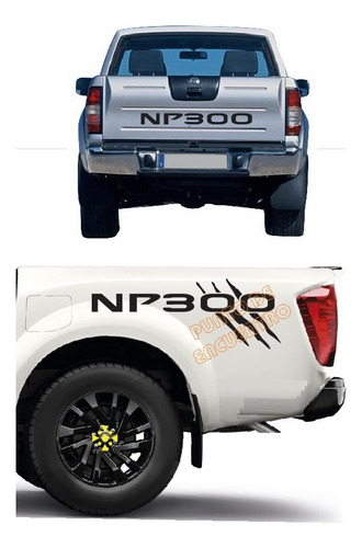  Stickers Garras Para Nissan Np 300 Pick Up + Tapa Y Garrazo