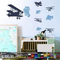 Comprar Vinilos Decorativos Avionetas Con Nubes Para Niños Stickers