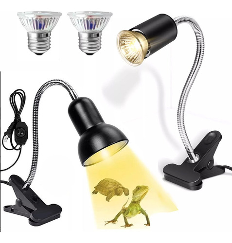 Lámparas De Calor Para Tortuga Reptiles Uva+ Uvb,2 Bombillas