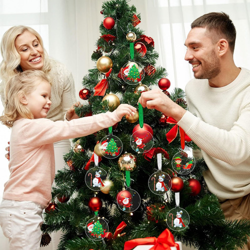 Adornos Acrílicos De Navidad De Macarrie 100 Pcs En Blanco A