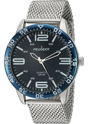 Reloj Hombre Peugeot 2049sl Cuarzo Pulso Plateado Just Watch