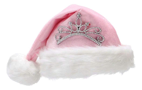 Santa Hat - Sombrero De Navidad De Felpa Rosa Para Mujer