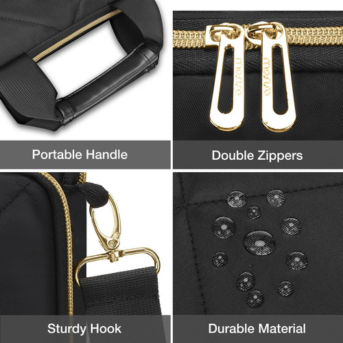 Bolso Bandolera Mosiso Para Laptop O Tablet, Ipad, Dell Y Hp Negro.