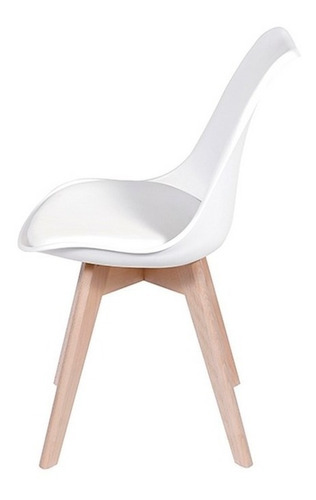 Kit X 2 Silla Tipo Eames Blanca Con Asiento Acolchado