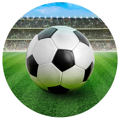 Painel Redondo Sublimado 3d Futebol Em Tecido - 1,5m Diam