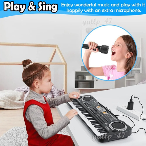 Teclado Musical Versátil, 61 Teclas Con Led