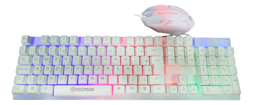 Kit Gamer Teclado E Mouse Branco Hoopson Tpc-096kb