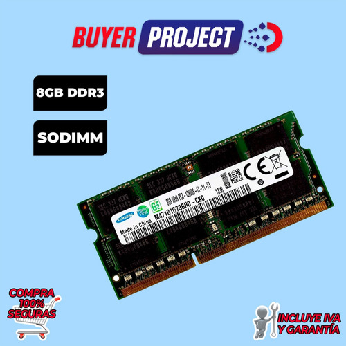 Memoria Ram Samsung 8gb Ddr3 Pc3-12800 1600mhz Sodimm Laptop