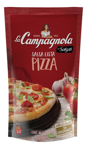 Salsa pizza La Campagnola sin TACC en doypack 340 g