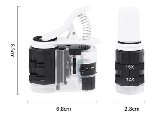 Lupa Para Celular Microscópica Con Lamp Led Uv