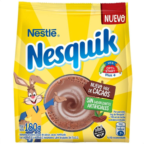 Nesquik Chocolate 180g Cacao En Polvo Bebida Achocolatada | MercadoLibre