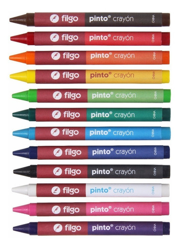 Imagen 2 de 2 de Crayon Crayones Ceras Filgo Pinto X 12 Colores Pack X16