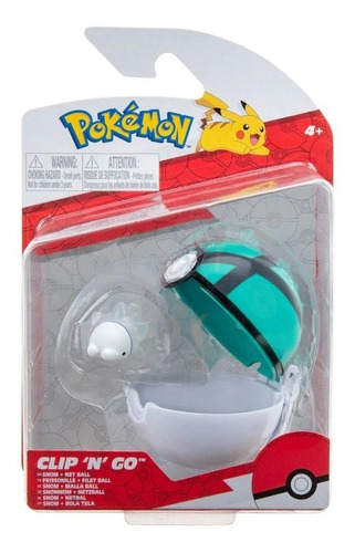 Pokémon Boneco Figura De Ação Snom + Net Ball Clip'n'go 