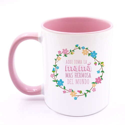 Taza Personalizada Cerámica Rosa Regalo La Mejor Mama Madre