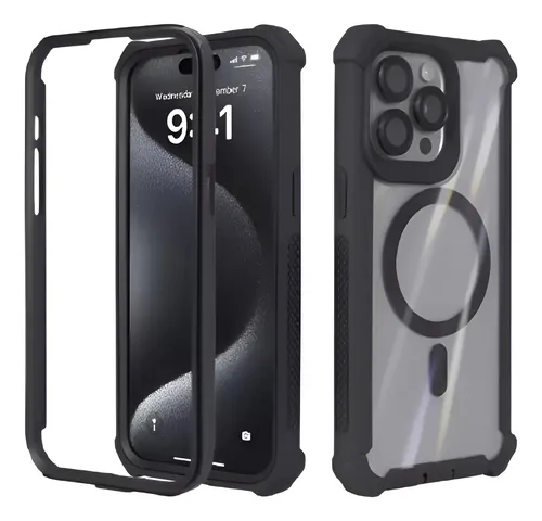 Funda Para iPhone Uso Rudo Defender 2 En 1 Desarmable Compatible Con Magsafe Esquinas Reforzadas