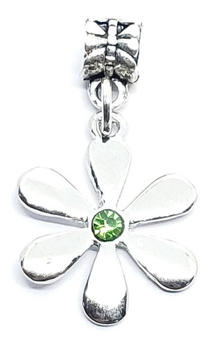 Charm De Flor Cristal Verde Mod. 43 Para Pulsera O Collar
