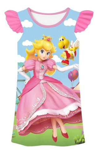 Disfraz De Princesa Peaches Super Mario Bros Para Niñas Vestido Fiesta De Cumpleaños Halloween
