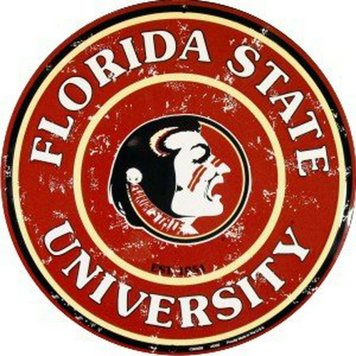 Fsu Seminoles 12 inch Nostalgia Circular De Metal Grabado En