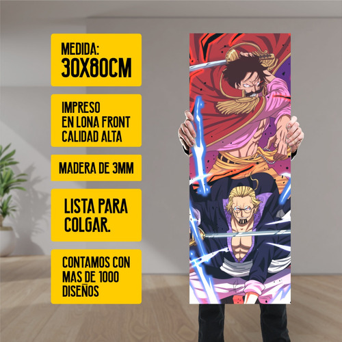 Imagen 2 de 8 de Cuadro Grande De Anime One Piece Roger Y Rayleigh - Animeras
