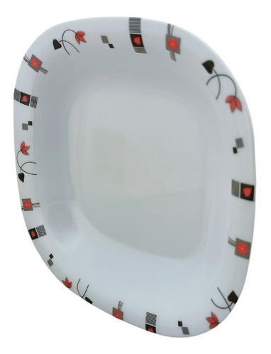 Plato Sopero Cuadrado Tipo Plástico De Melamina 20 Cm 6 Pz Color Blanco Chrysan
