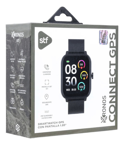 Smartwatch Stf Kronos Connect Pantalla Tft De 1.85 Gps Color Negro