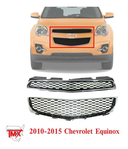 2 Parrillas Superior Y Fascia Chevrolet Equinox 2010-2014
