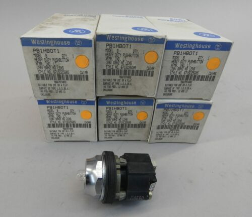 *lot Of 6* Westinghouse Pb1hb0t1 Heavy Duty Pushbutton,  Yyx