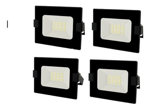  Reflector Led Bellalux 10w Luz Cálida Exterior Pack X 4