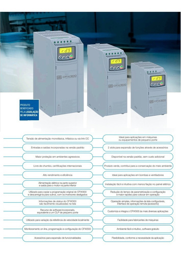 Inversor De Frequência Trifásico C Igbt 10cv 380v-weg-cfw300