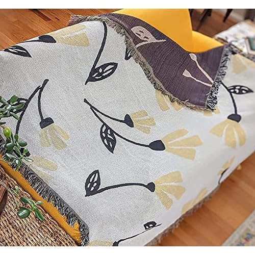 Manta De Tiro Amarilla Dada Bedding Fleur  Botanical Fl...