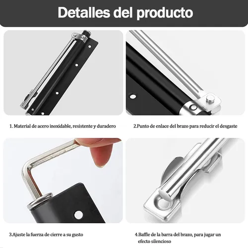 Cierrapuertas Automático De Acero Inoxidable Ajustable
