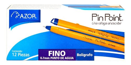 12 Plumas Azor Pin Point Punto Fino Aguja 0.7mm