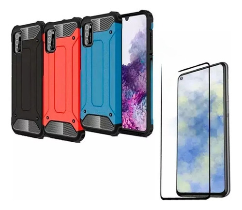 Funda Armor + Vidrio 9d Para Xiaomi Redmi Note 10 - Otec