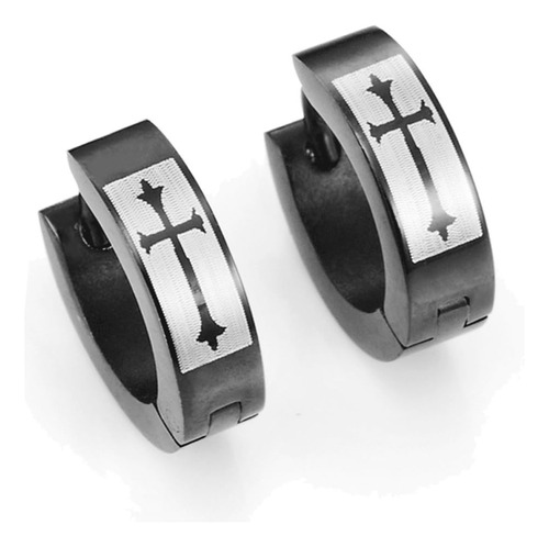 Pendientes Huggie De Aro Negros De Acero Inoxidable 316l Par