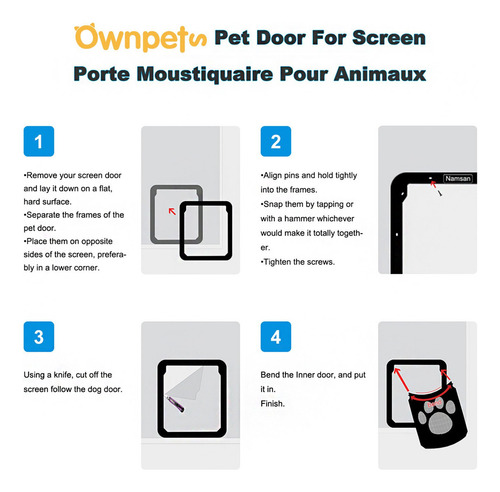 Puerta Mosquitera Magnética Para Mascotas, Con Cierre Para M