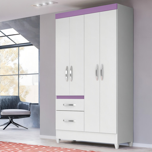 Guarda Roupa Solteiro 4 Portas 8524 Branco Flex Moval